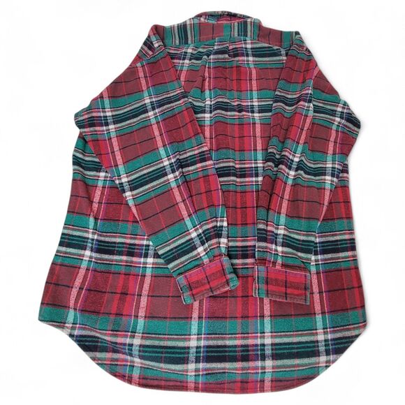 VTG Ralph Lauren Flannel Shirt Men's Large Red Green Plaid Button Down Outdoors - Picture 2 of 7